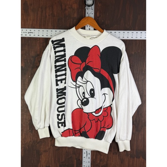Disney Minnie Mouse Front & Back Graphic‎ Sweatshirt WOMEN'S XL Vintage 80s VTG - Picture 1 of 9